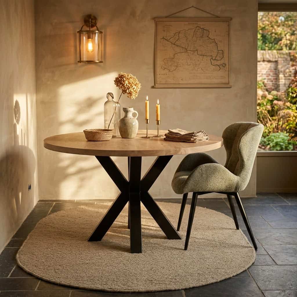 ronde eettafel 6 stoelen